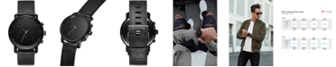 MVMT Men's Chrono Black Leather Strap Watch 45mm